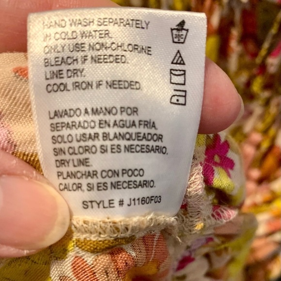 Patrons of Peace Retro Floral Boho Tiered Ruffle Smocked Waist Mini Dress Small - Picture 6 of 6